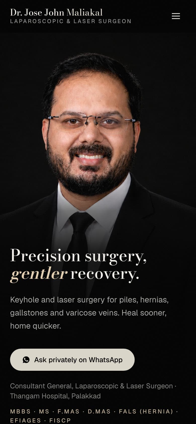 doctorjosejohn.com, mobile view
