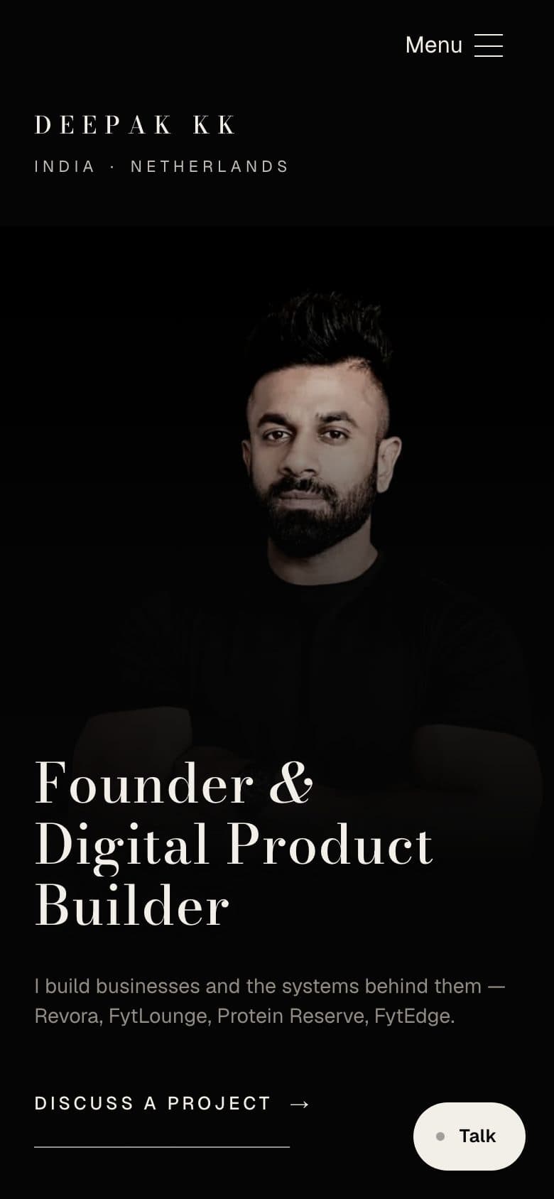deepakkk-portfolio.vercel.app — mobile view